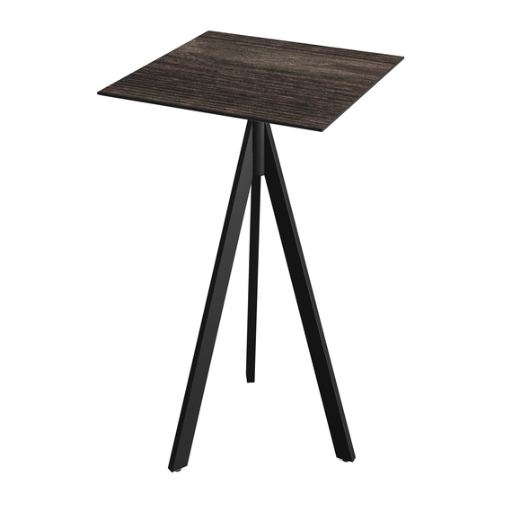 140041477_infinity_tripod_bar_black-river-wood_1.jpg Feros Infinity Tripod - Bartisch schwarzes Gestell + Riverwashed Holz HPL-Platte 70x70 cm, Schwarz + Riverwashed Holz – Bild 1