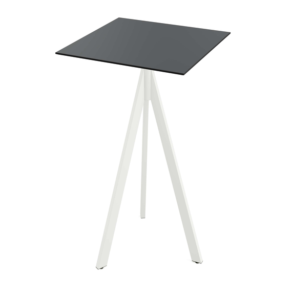 140051077_infinity_tripod_bar_white-black_1.jpg Feros Infinity Tripod - Bartisch weißes Gestell + schwarze HPL-Platte 70x70 cm, Weiß + Schwarz – Bild 1