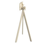 Feros Infinity Tripod - Bartisch sandfarbenes Gestell + Midnight-Marmor HPL-Platte 70x70 cm, Sand + Midnight Marmor – Bild 2