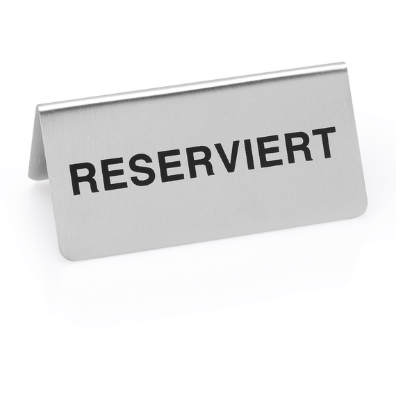 1432001_WS.png Was Germany Hinweisschild "Reserviert" Set, 10 x 5 x 5 cm, Set á 12 Stück, Chromnickelstahl – Bild 1