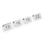 Was Germany Tischnummernschild Set 13-24, 5 x 5 x 5,5 cm, 12-teilig, Chromnickelstahl