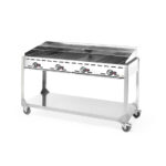 Hendi Grillsystem Green Fire mit 4 Brennern, Profi Line, mit Rollengestell, Hellgrau, 22kW, 1400x612x(H)825mm – Bild 3