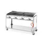 Hendi Grillsystem Green Fire mit 4 Brennern, Profi Line, mit Rollengestell, Hellgrau, 22kW, 1400x612x(H)825mm – Bild 4
