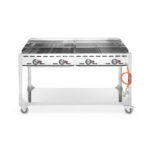 Hendi Grillsystem Green Fire mit 4 Brennern, Profi Line, mit Rollengestell, Hellgrau, 22kW, 1400x612x(H)825mm – Bild 2