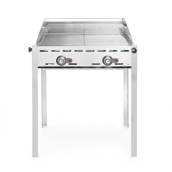 149621_OBW_2024_02.jpg Hendi Grillsystem Green Fire mit 2 Brennern, Profi Line, 2 Edelstahl Grillroste GN 1/1, 11,6kW, 740x612x(H)825mm – Bild 1