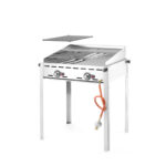 Hendi Grillsystem Green Fire mit 2 Brennern, Profi Line, 2 Edelstahl Grillroste GN 1/1, 11,6kW, 740x612x(H)825mm – Bild 3