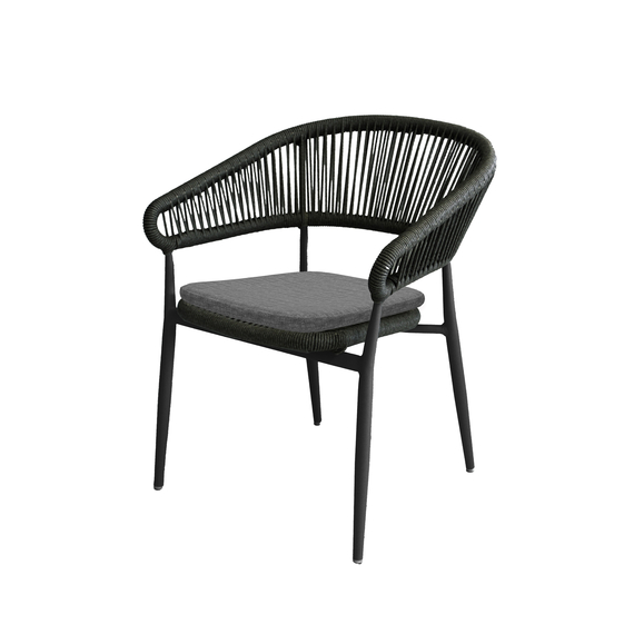 151511_flint_chair_black_1.jpg Feros Flint – Stapel-Armlehnenstuhl inkl. Sitzkissen, Schwarz – Bild 1