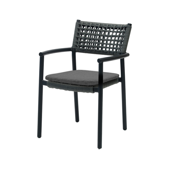 152511_ember_armchair_black_1.jpg Feros Ember – Stapel-Armlehnenstuhl inkl. Sitzkissen, Schwarz – Bild 1