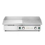 Hendi Grill, halb glatt, halb gerippt, Budget Line, 400V/4400W, 720x460x(H)241mm