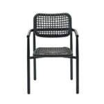 Feros Dante – Stapel-Armlehnenstuhl inkl. Sitzkissen, Schwarz – Bild 3