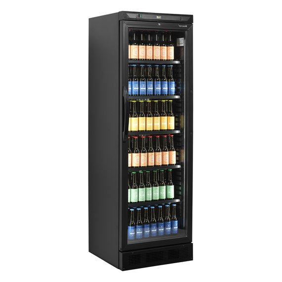 15825-CEV425-BLACK.jpg Tefcold Flaschenkühlschrank in Schwarz CEV425 BLACK, EEK D – Bild 1