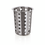 Was Germany Besteckköcher, Ø 11,5 cm, Höhe 12 cm, perforiert, Edelstahl