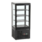 Tefcold Kühlvitrine Tischmodell UPD80-BLACK, Schwarz, ABS, EEK C