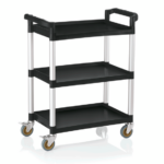 Was Germany Servierwagen mit 3 Borden, 82 x 41 x 95 cm, Polypropylen/Aluminium
