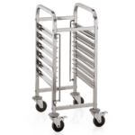 Was Germany Regalwagen CANTINA GN 1/1 für 6 Behälter/12 Tabletts, 55 x 38 x 95 cm, Chromnickelstahl