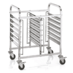 Was Germany Regalwagen CANTINA GN 1/1 für 12 Behälter/24 Tabletts, 55 x 74 x 100 cm, Chromnickelstahl
