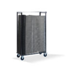 Feros Trolley Budget-Stühle - für 50 Stück, Hammerite Silber
