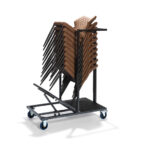 Feros Trolley Uni Stack - für alle stapelbaren Stühle und Barhocker, Hammerite Silber