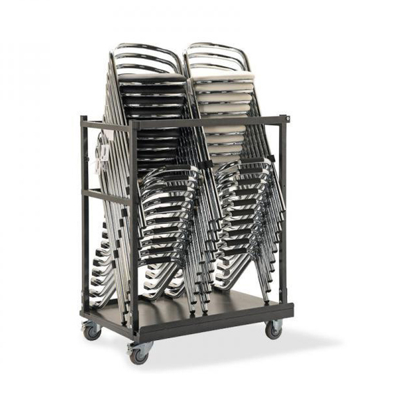 1_universal_trolley_T91100_shadow_lr.jpg Feros Trolley Universal - für stapelbare Stühle und Tische, Hammerite Silber – Bild 1