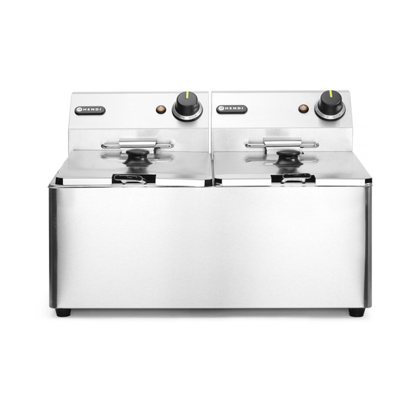 205839_OBW_2022_03_IMGP8923.jpg Hendi Fritteuse Kitchen Line - 2x8L, Kitchen Line, 16L, 230V/7000W, 542x430x(H)351mm – Bild 1