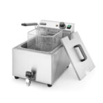 Hendi Fritteuse Profi Line mit Ablasshahn, 8 l, Profi Line, 8L, Hellgrau, 230V/3500W, 305x515x(H)354mm – Bild 4