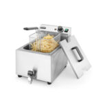 Hendi Fritteuse Profi Line mit Ablasshahn, 8 l, Profi Line, 8L, Hellgrau, 230V/3500W, 305x515x(H)354mm – Bild 2