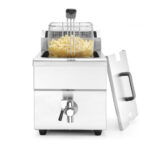 Hendi Induktionsfritteuse mit Ablasshahn - 8 l, 8L, Hellgrau, 230V/3500W, 288x619x(H)408mm – Bild 5