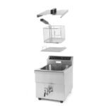 Hendi Induktionsfritteuse mit Ablasshahn - 8 l, 8L, Hellgrau, 230V/3500W, 288x619x(H)408mm – Bild 3