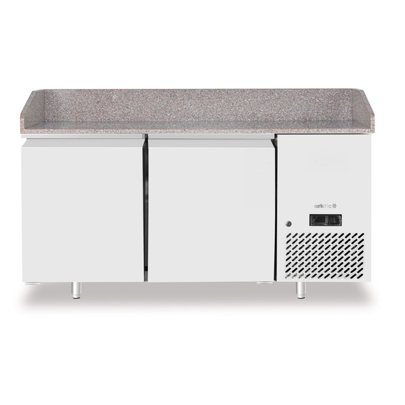 220245_2025.jpg Arktic Pizzakühltisch mit Granitarbeitsplatte, 2-türig, 250L, Granit, 230V/250W, 1510x800x(H)875mm – Bild 1