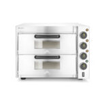 Hendi Doppeldeck-Pizzaofen 3000W, Silber, 230V/3000W, 580x560x(H)435mm