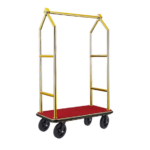 Was Germany Gepäckwagen VOYAGER, 112 x 65 x 190 cm, titanium gold, roter Teppich, Chromnickelstahl 18/8