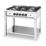 Hendi Gasherd - 5 Kochfelder, offener Unterbau, Kitchen Line, 14,3kW, 900x640x(H)910mm