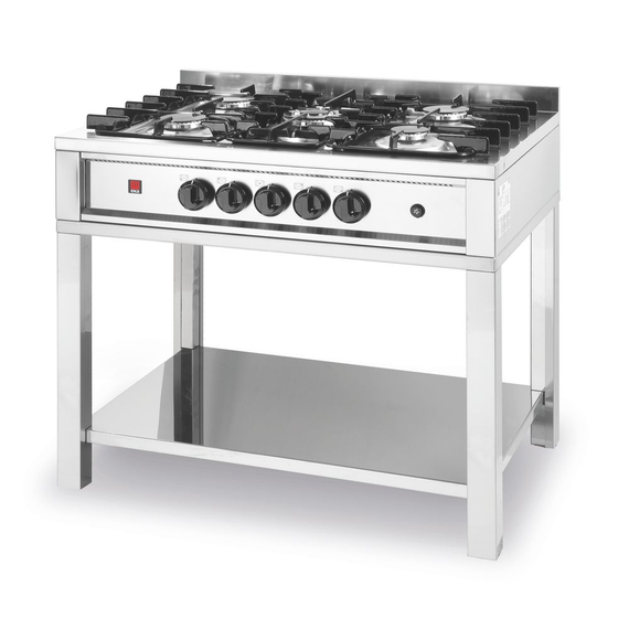 225806.jpg Hendi Gasherd - 5 Kochfelder, offener Unterbau, Kitchen Line, 14,3kW, 900x640x(H)910mm – Bild 1