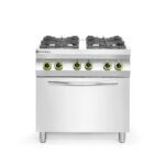 Hendi Gasherd 4-flammig mit Ofen GN 1/1, Kitchen Line, 230V/3000W, 19kW, 800x722x(H)900mm