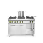 Hendi Gasherd Kitchen Line 6-flammig mit Ofen GN 1/1, Kitchen Line, 230V/3000W, 28,5kW, 1200x722x(H)900mm – Bild 4