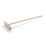 Was Germany Reinigungsbürste mit Schaber, 105 cm, mit Messingborsten 3 cm, Holz, Messing
