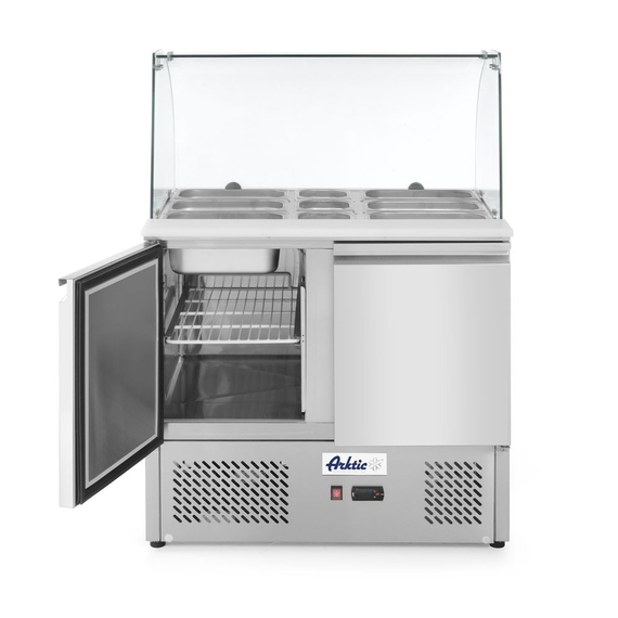 232781_2018.jpg Arktic Kühltisch, zweitürig mit Glasdisplay 300L, 230V/310W, 912x702x(H)1330mm – Bild 1
