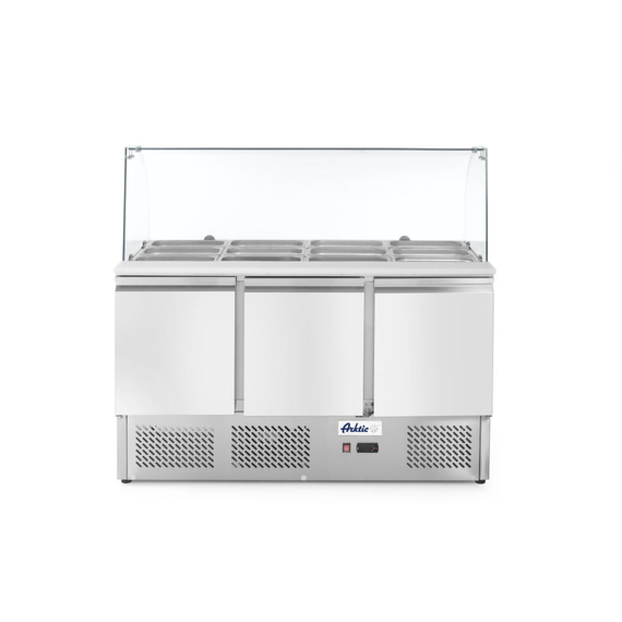 232798_2018.jpg Arktic Kühltisch, dreitürig mit Glasdisplay 380L, 230V/310W, 1390x702x(H)1330mm – Bild 1