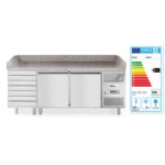 Arktic Pizzatisch, zweitürig mit 7 Schubladen 280L, 250L, 230V/250W, 2020x802x(H)1000mm – Bild 2