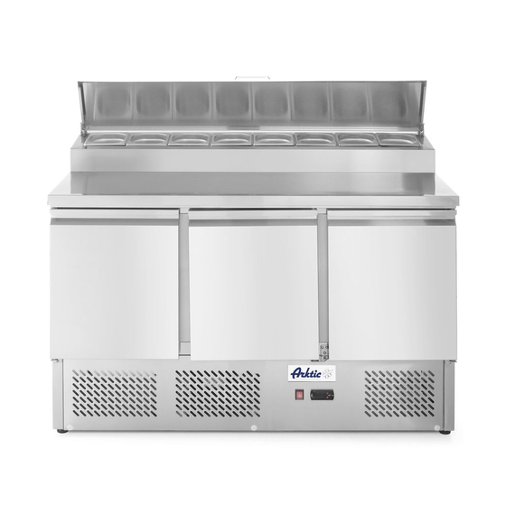 232897_2018.jpg Arktic Kühltisch, dreitürig mit Aufsatz-Kühlvitrine 380 L, 230V/310W, 1365x702x(H)1265mm – Bild 1