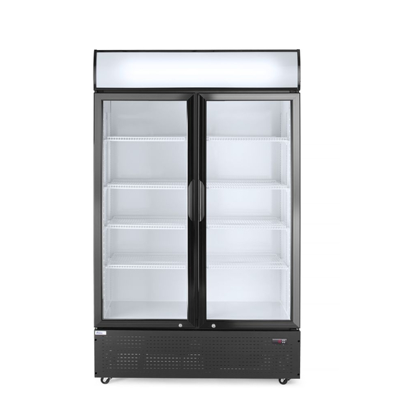 233795_OBW_2024_01_IMGP4253.jpg Arktic Rückwandkühlschrank mit hinterleuchteter Blende, zweitürig, 512L, Schwarz, 220-240V/510W, 1120x585x(H)1900mm – Bild 1