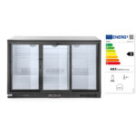 Arktic Kühlschrank mit drei Schiebetüren an der Bar, 254L, Schwarz, 220-240V/160W, 1350x520x(H)865mm – Bild 2