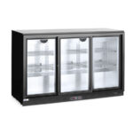Arktic Kühlschrank mit drei Schiebetüren an der Bar, 254L, Schwarz, 220-240V/160W, 1350x520x(H)865mm – Bild 3