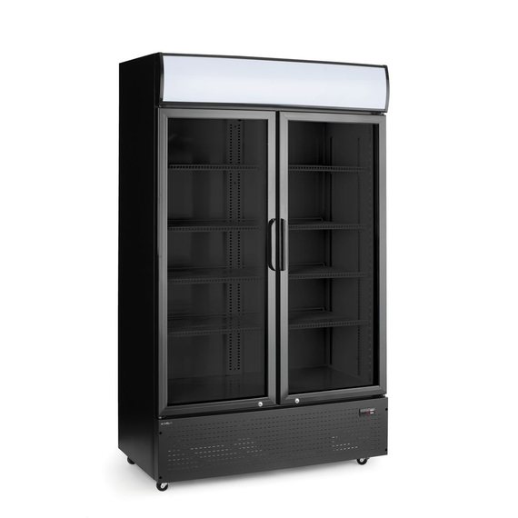 236949.jpg Arktic Rückwandkühlschrank mit hinterleuchteter Blende, zweitürig, 512L, Schwarz, 220-240V/510W, 1120x585x(H)1900mm – Bild 1