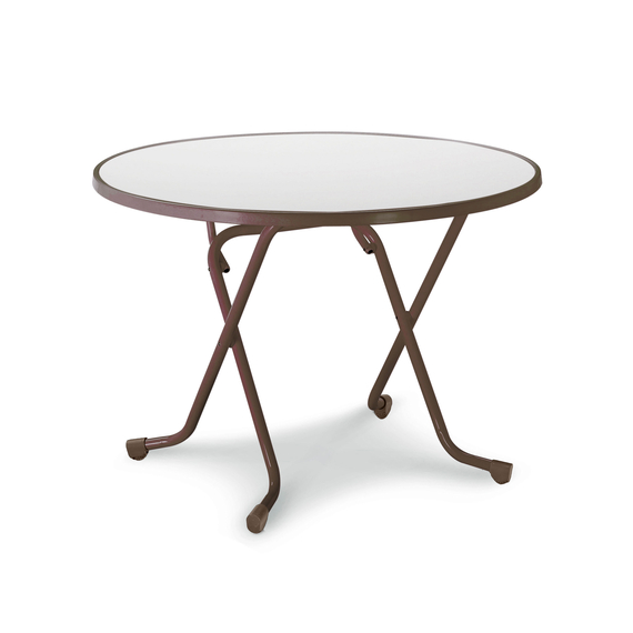 26521010-scissor-folding-table-round-brown-100cm_1.jpg Barths Dublin - Klapptisch rund Ø 100 cm, Braun – Bild 1