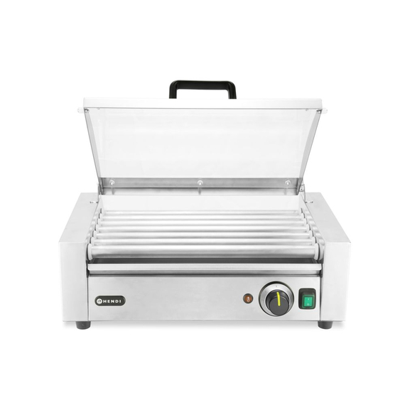 268636_02.jpg Hendi Rollengrill, 1-Zone mit Energiesparabdeckung, 7 Rollen, 230V/620W, 566x375x(H)259mm – Bild 1