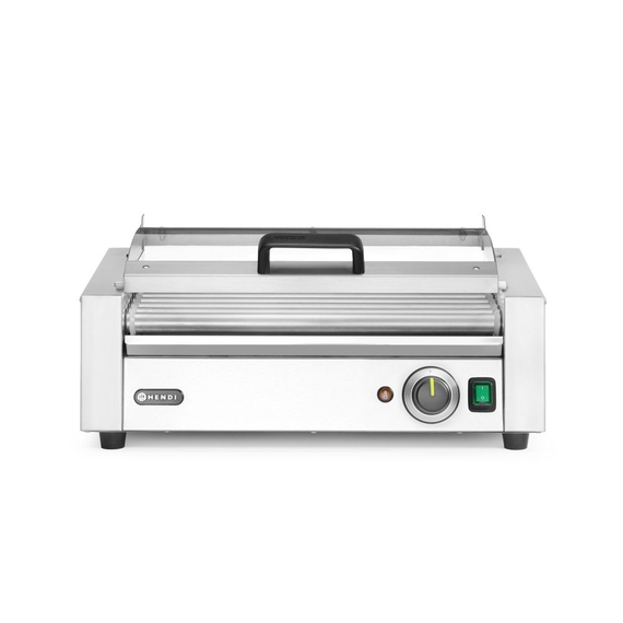 268643_OBW_2025_10_IMGP8264.jpg Hendi Rollengrill, 1-Zone mit Energiesparabdeckung, 9 Rollen, 230V/790W, 566x450x(H)259mm – Bild 1