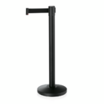 Was Germany Abgrenzungspfosten Set LIGHTFLEX, schwarz, 200 cm, schwarzes Gurtband, pulverbeschichtet, Polyesterfaser, Set á 2 Stück, Stahl