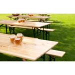 Feros Fiesta - Biertisch - 220x80x78 cm, Grün/Holz – Bild 5