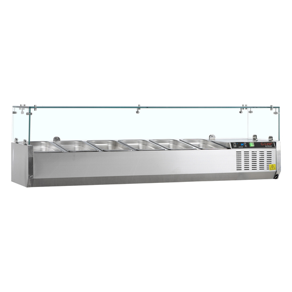 33587-GVC33-140.jpg G-Line by Tefcold Kühlvitrine GN1/4 GVC33-140, SS 201 – Bild 1